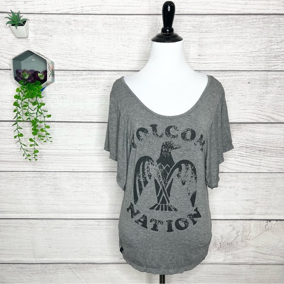 Volcom Nation Gray & Black Flutter Sleeve Skate T-shirt Women’s Size Medium - Picture 6 of 10